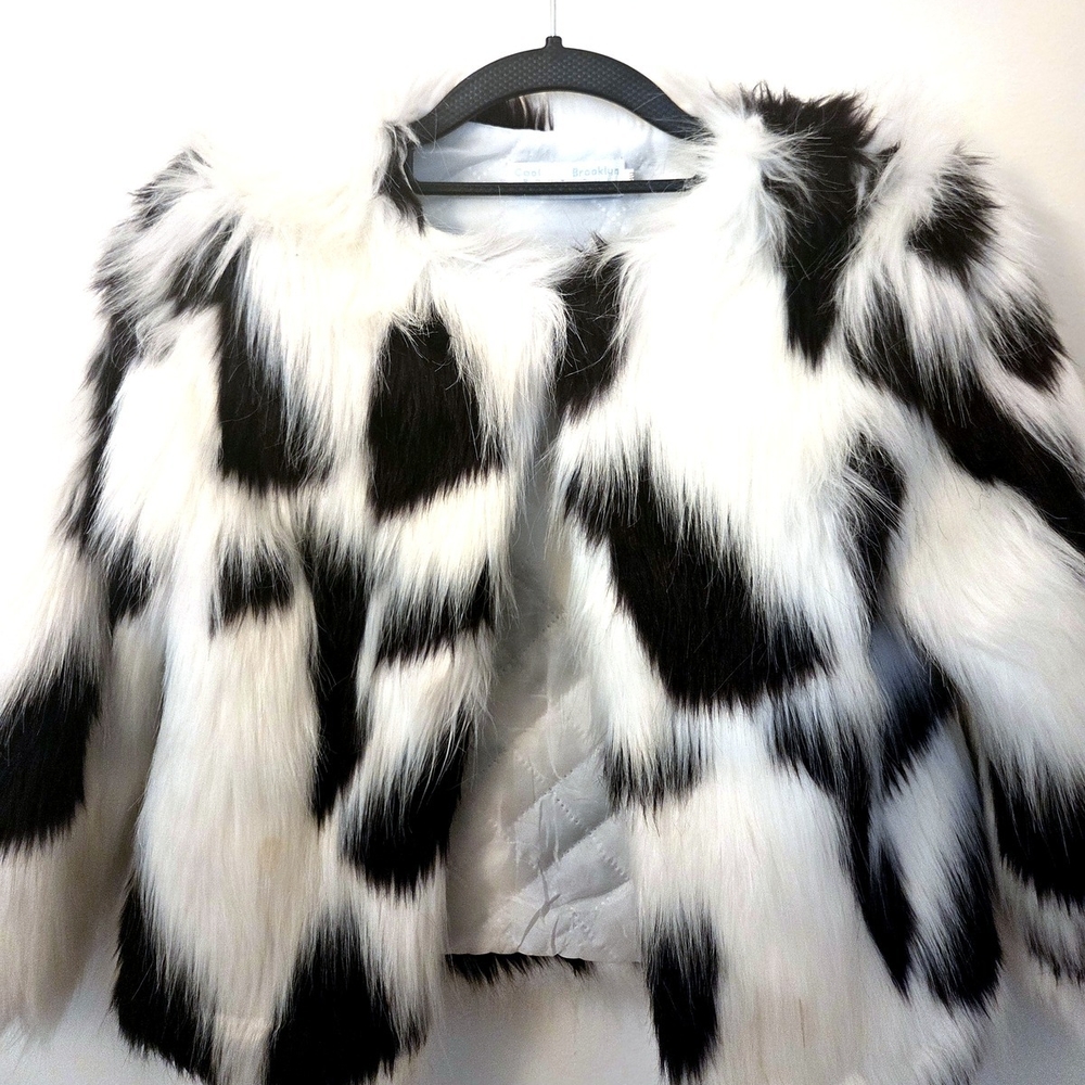 Black & White Faux Fur Jacket - Women